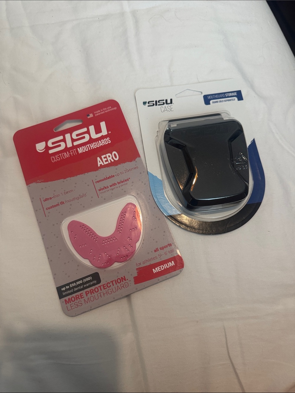 Pink Aero Custom-Fit Mouthguard with Black Case